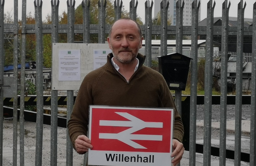 Eddie at the site of Willenhall Railway Station