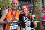 Eddie and Corrine after completing the London Marathon