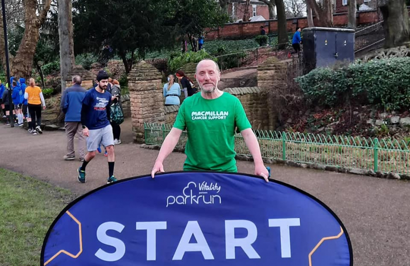Eddie taking part in the Walsall Arboretum Parkrun for the February Fitness Challenge