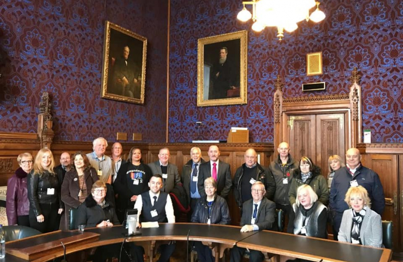 Eddie with constituents on tour of Parliament 