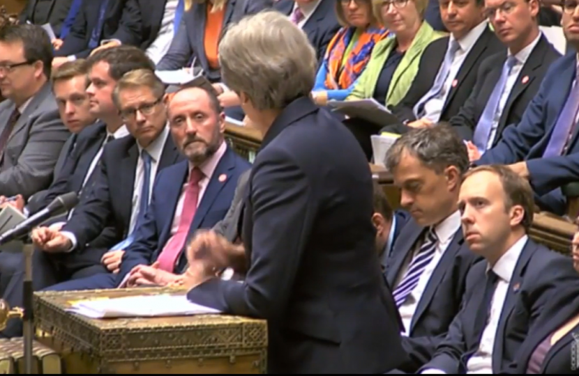Eddie asking Theresa May at PMQ's to support his campaign for a new A&E at Walsall Manor Hospital 