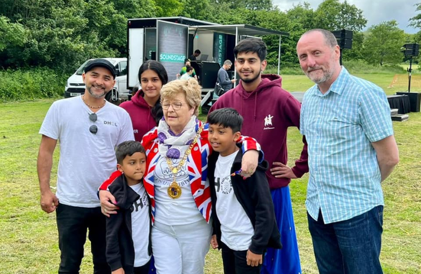 Eddie with the Mayor, Cllr Rose Martin, and constituents