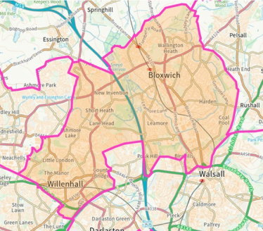 Map of Walsall North