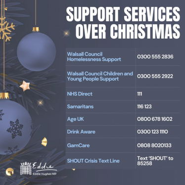 support services over Christmas